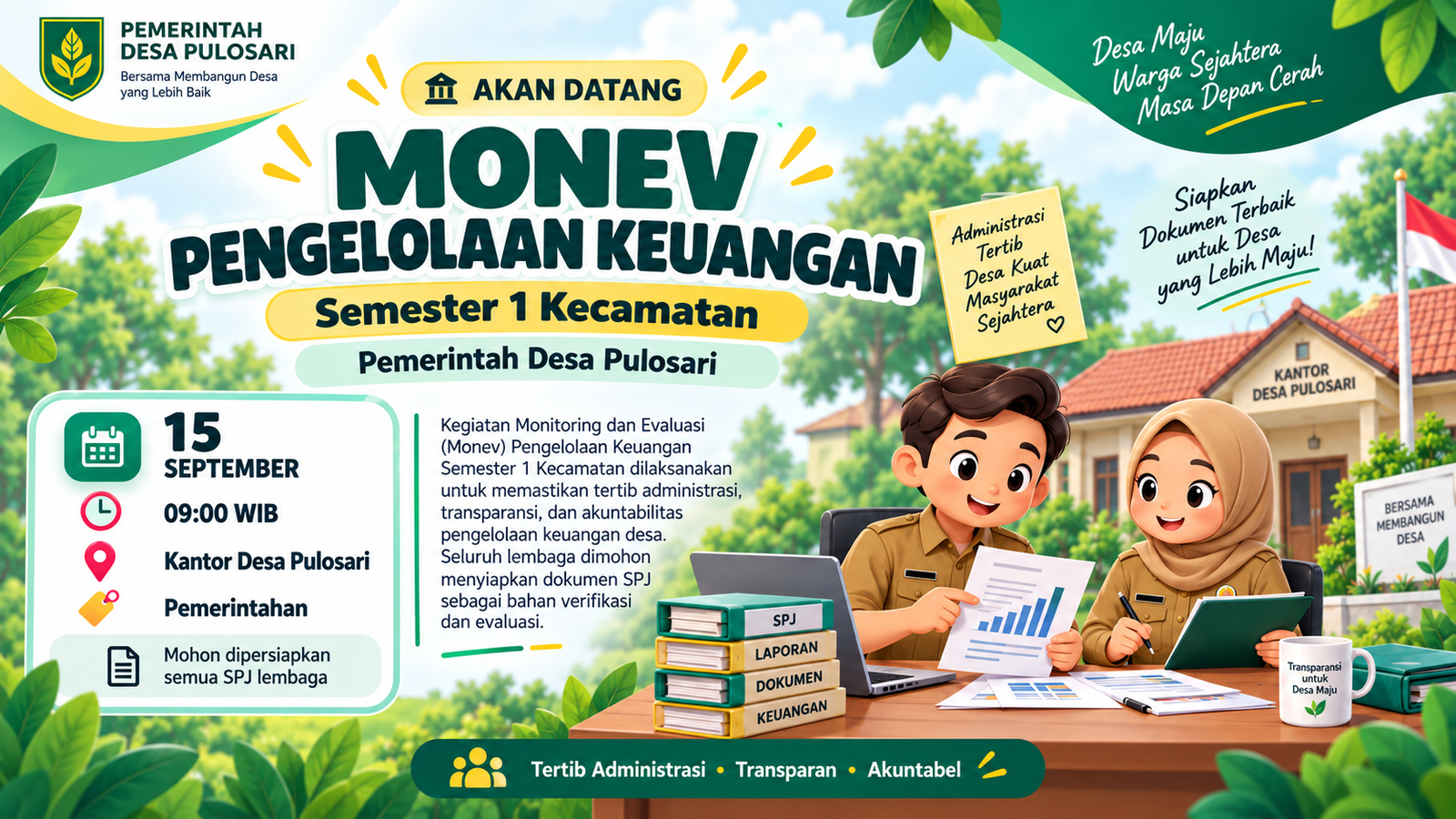 Monev Pengelolaan Keuangan Semester 1 Kecamatan