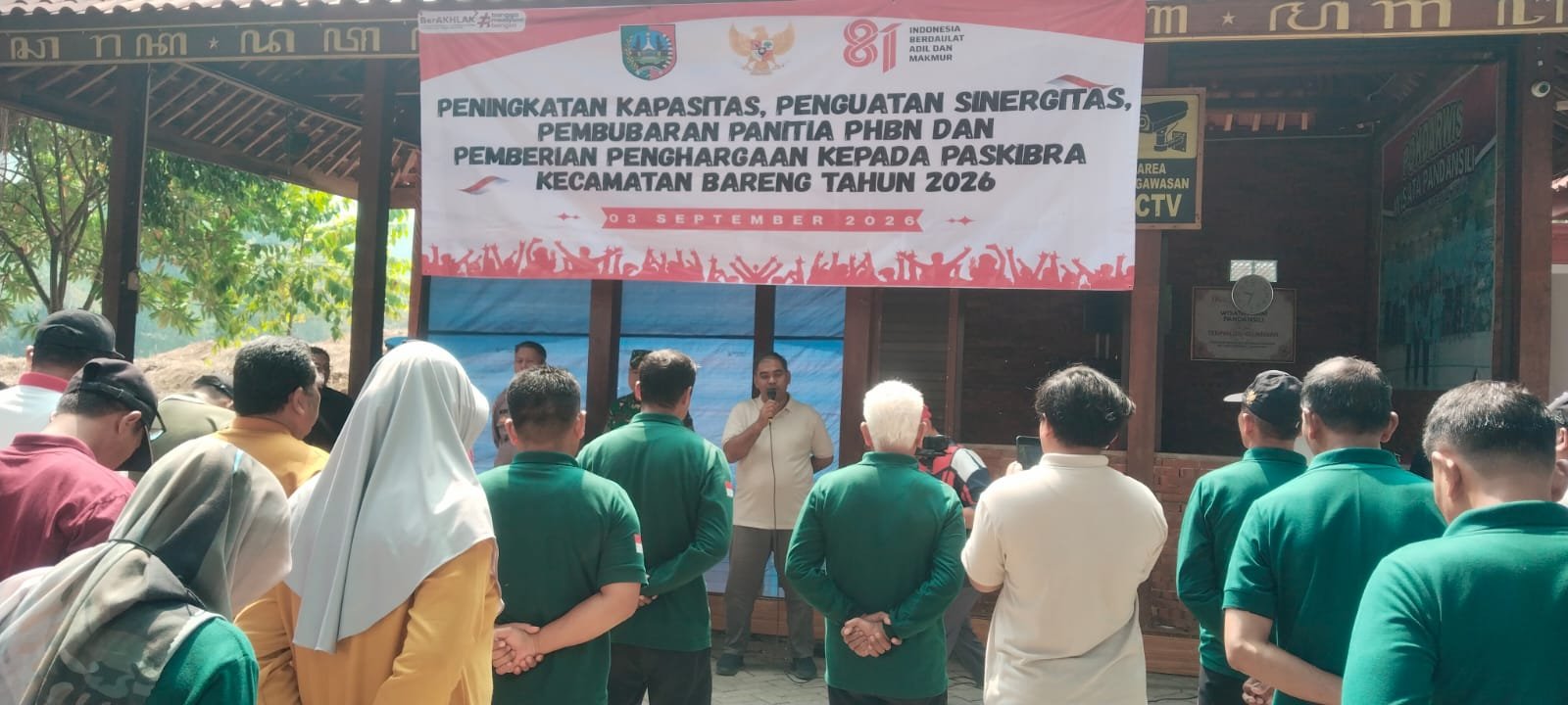 Giat Peningkatan Kapasitas, Penguatan Sinergitas, Pembubaran Panitia PHBN dan Pemberian Penghargaan Paskibra Kecamatan Bareng Tahun 2026